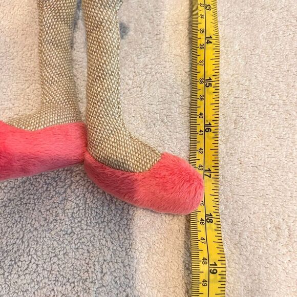 Anthropologie Furry Ostrich Bird Pink Olivia Stuffed Animal Toy 18" Plush - Picture 10 of 12